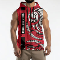 Wallis And Futuna Sleeveless Zip Hoodie Tribal Polynesian Tattoo Flag Motif
