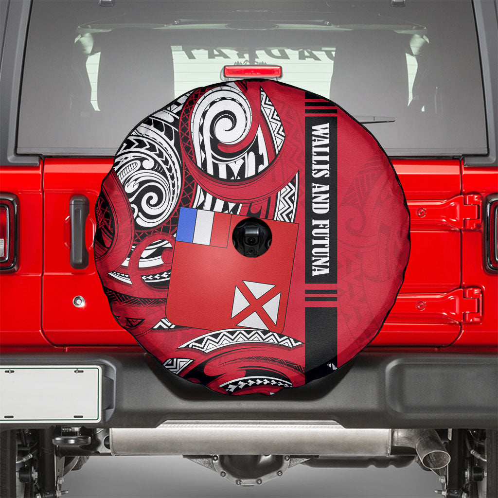 Wallis And Futuna Spare Tire Cover Tribal Polynesian Tattoo Flag Motif