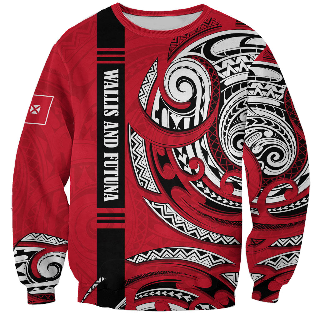 Wallis And Futuna Sweatshirt Tribal Polynesian Tattoo Flag Motif