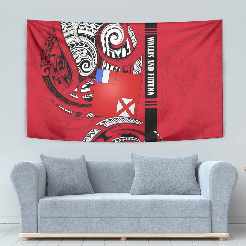 Wallis And Futuna Tapestry Tribal Polynesian Tattoo Flag Motif