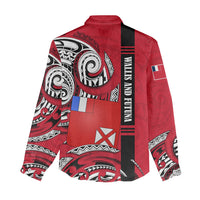 Wallis And Futuna Women Casual Shirt Tribal Polynesian Tattoo Flag Motif