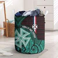 Wallis And Futuna Laundry Basket Tribal Polynesian Tattoo Heritage Cross Flag