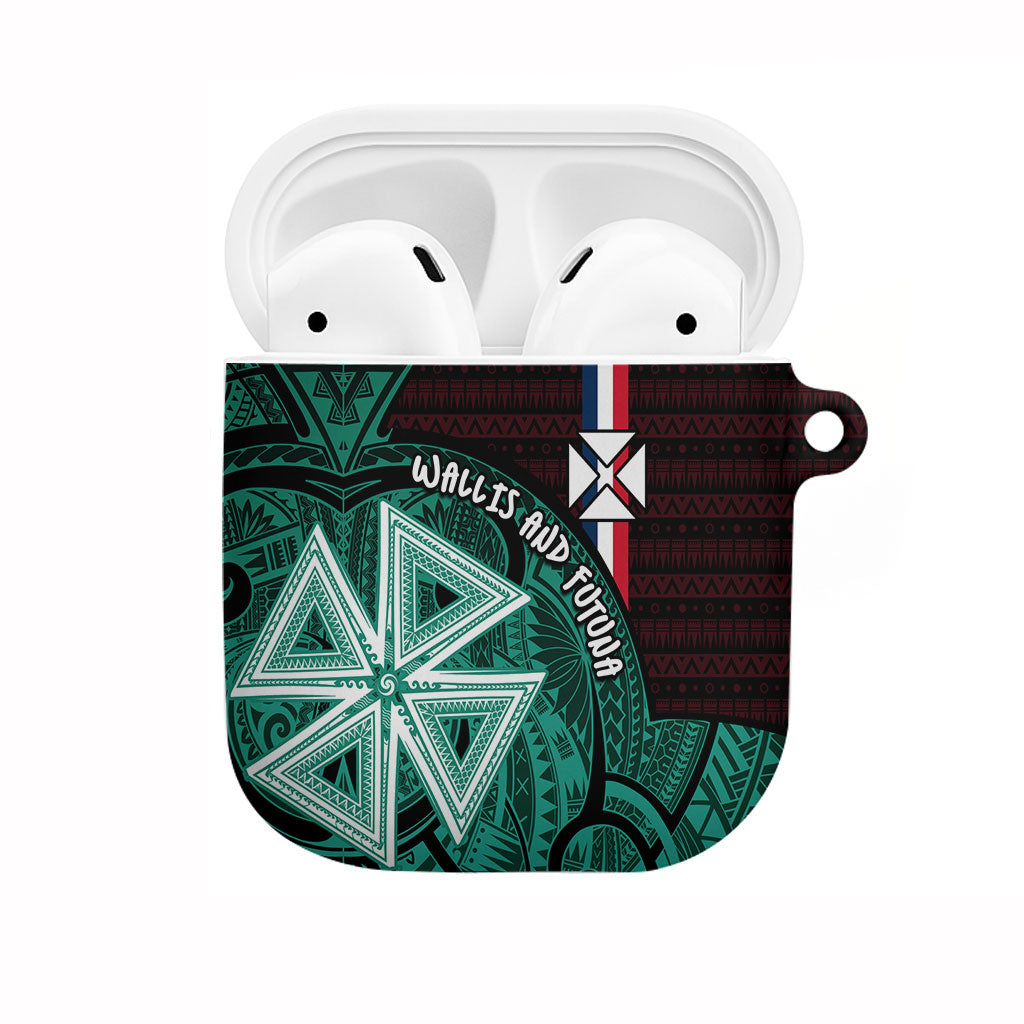 Wallis And Futuna AirPods Case Tribal Polynesian Tattoo Heritage Cross Flag
