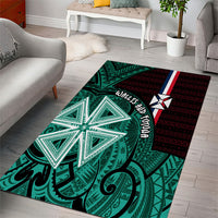 Wallis And Futuna Area Rug Tribal Polynesian Tattoo Heritage Cross Flag