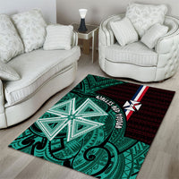 Wallis And Futuna Area Rug Tribal Polynesian Tattoo Heritage Cross Flag
