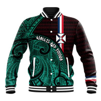 Wallis And Futuna Baseball Jacket Tribal Polynesian Tattoo Heritage Cross Flag