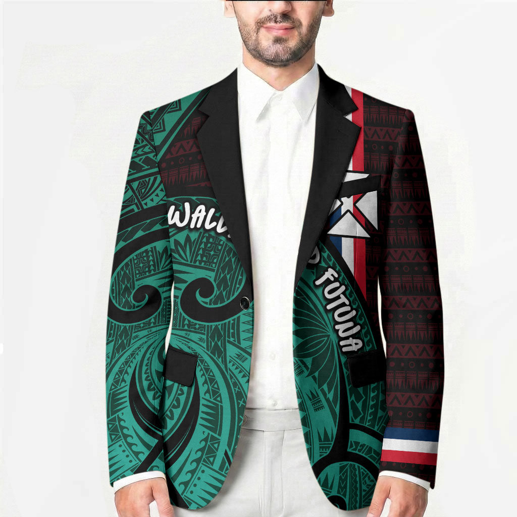 Wallis And Futuna Blazer Tribal Polynesian Tattoo Heritage Cross Flag