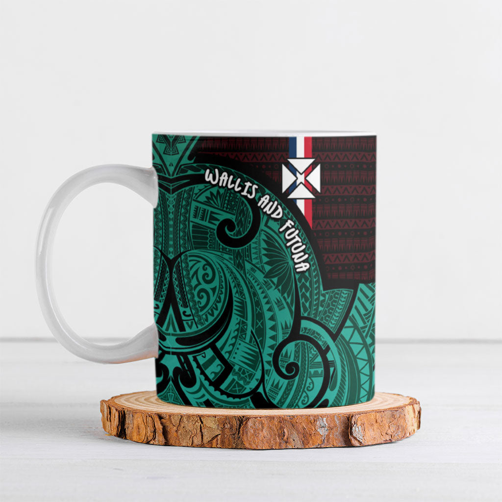 Wallis And Futuna Ceramic Mug Tribal Polynesian Tattoo Heritage Cross Flag