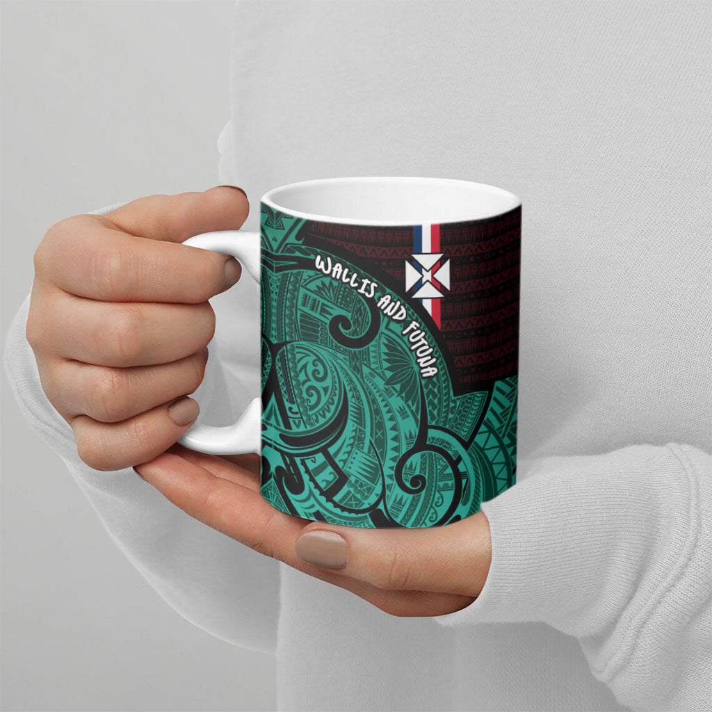 Wallis And Futuna Ceramic Mug Tribal Polynesian Tattoo Heritage Cross Flag