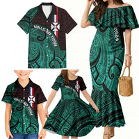 Wallis And Futuna Family Matching Mermaid Dress and Hawaiian Shirt Tribal Polynesian Tattoo Heritage Cross Flag