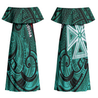 Wallis And Futuna Family Matching Off Shoulder Maxi Dress and Hawaiian Shirt Tribal Polynesian Tattoo Heritage Cross Flag