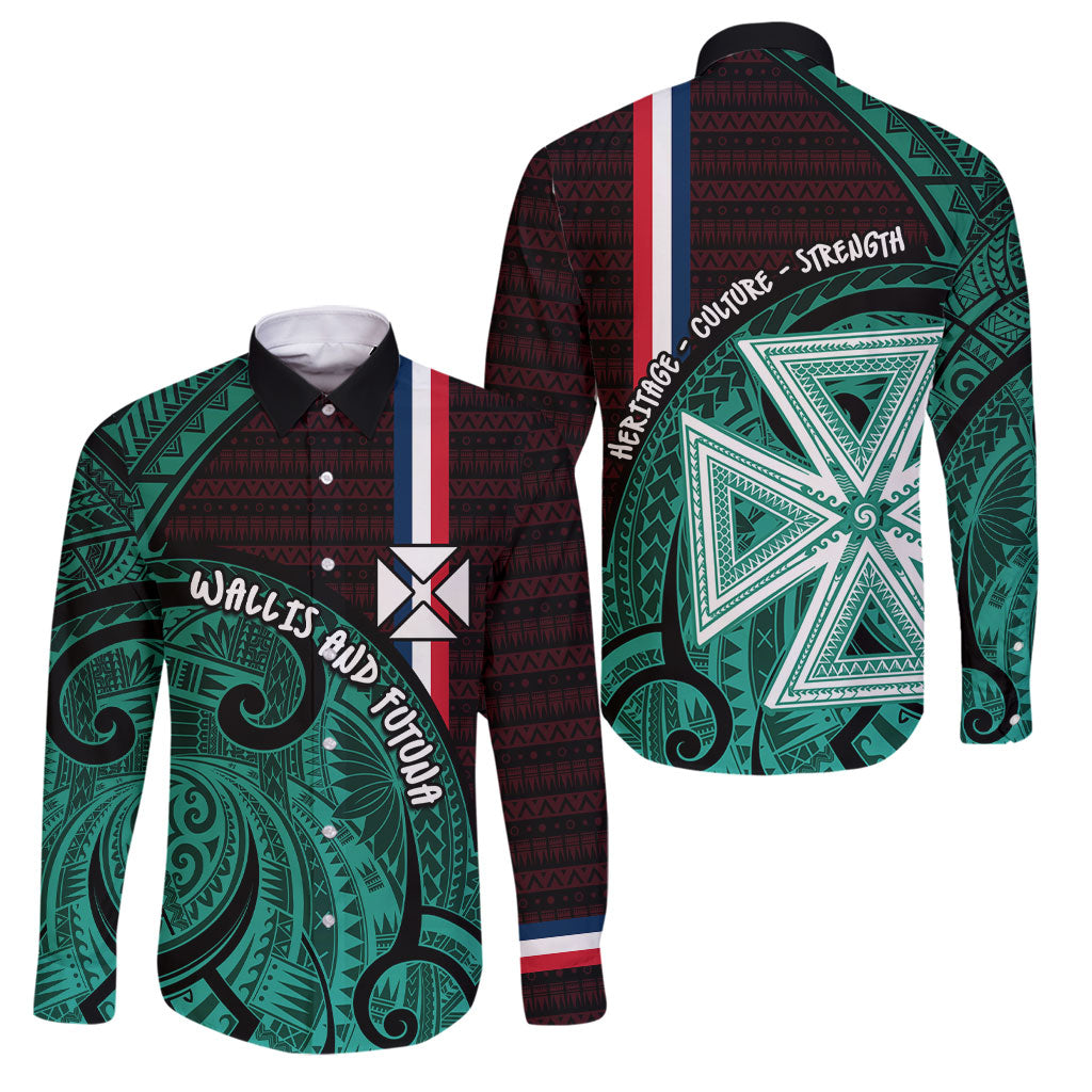 Wallis And Futuna Family Matching Off Shoulder Maxi Dress and Hawaiian Shirt Tribal Polynesian Tattoo Heritage Cross Flag