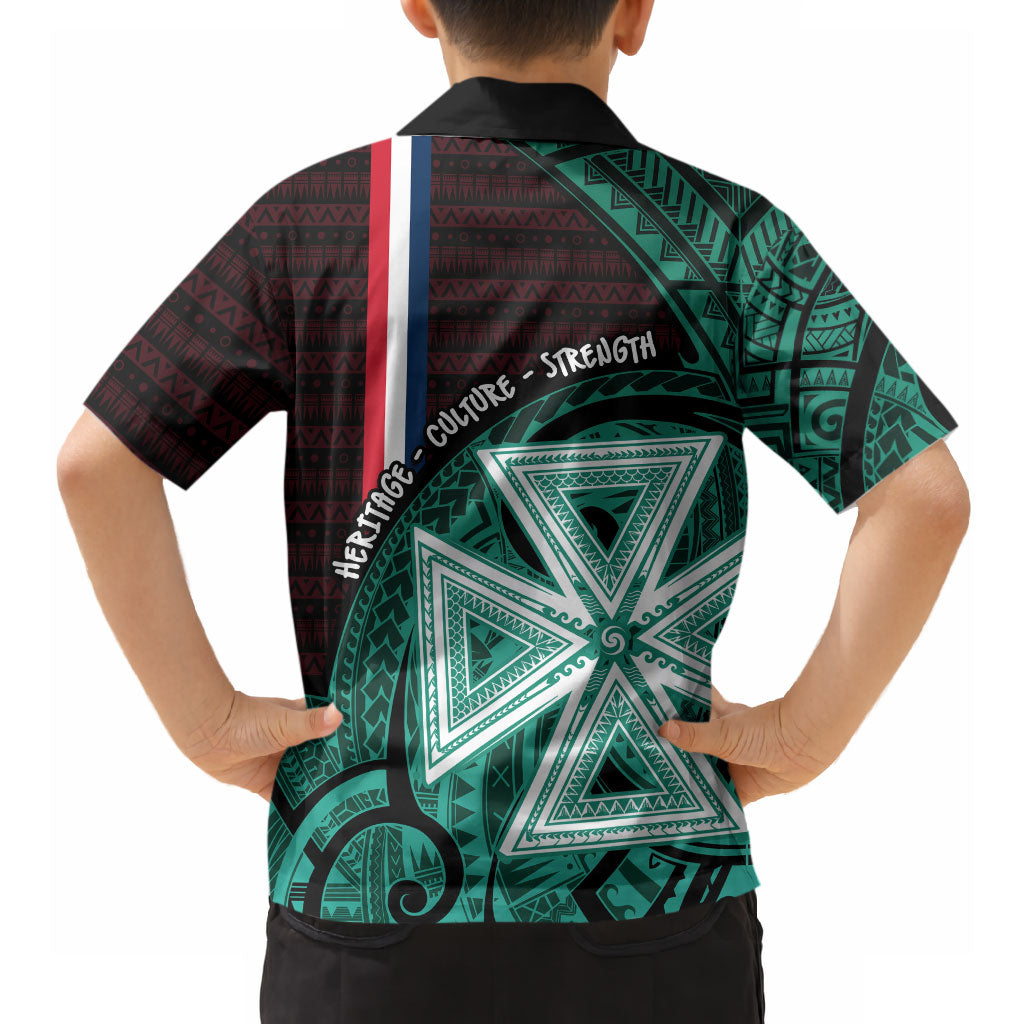 Wallis And Futuna Hawaiian Shirt Tribal Polynesian Tattoo Heritage Cross Flag