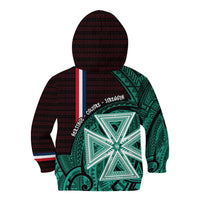 Wallis And Futuna Kid Hoodie Tribal Polynesian Tattoo Heritage Cross Flag