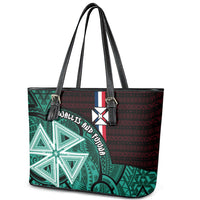 Wallis And Futuna Leather Tote Bag Tribal Polynesian Tattoo Heritage Cross Flag