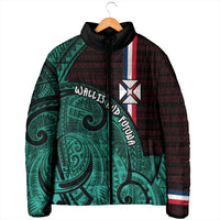 Wallis And Futuna Padded Jacket Tribal Polynesian Tattoo Heritage Cross Flag
