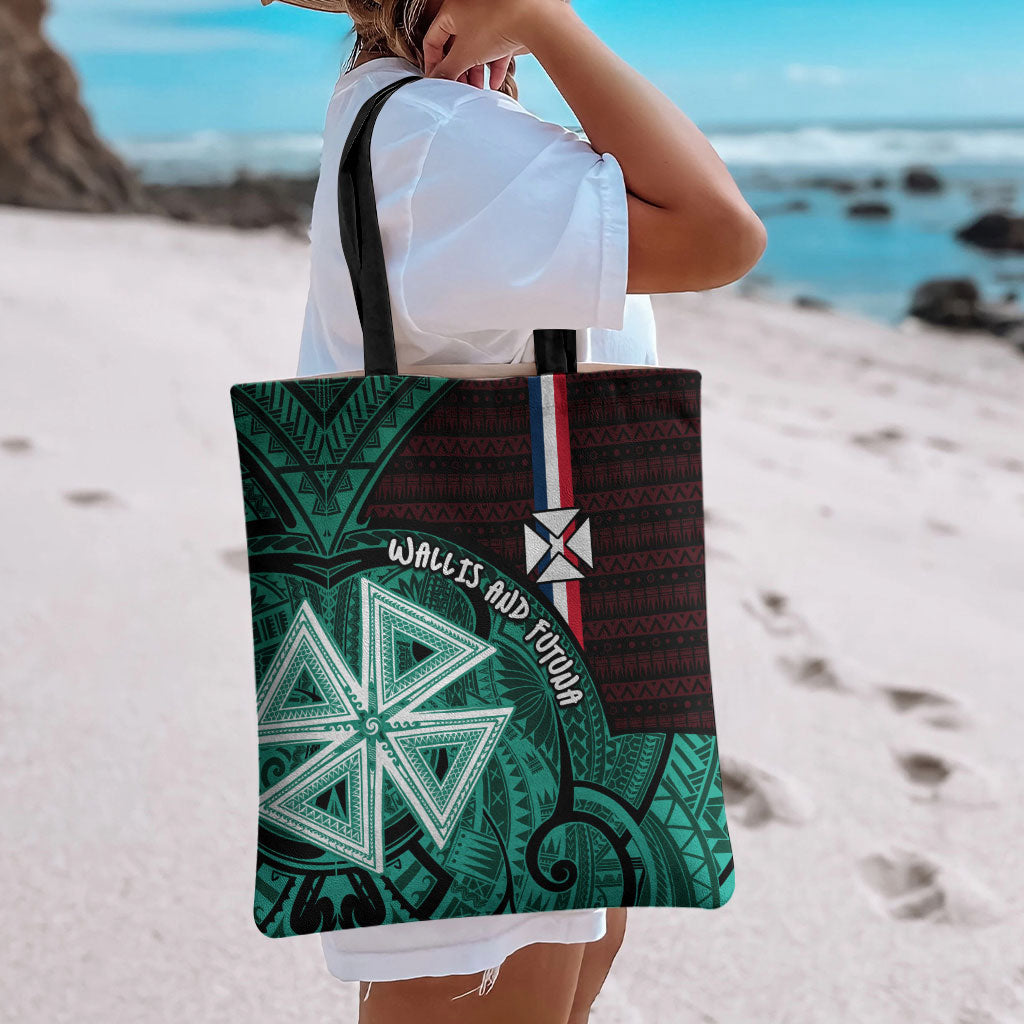 Wallis And Futuna Tote Bag Tribal Polynesian Tattoo Heritage Cross Flag