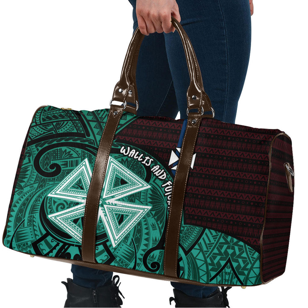 Wallis And Futuna Travel Bag Tribal Polynesian Tattoo Heritage Cross Flag