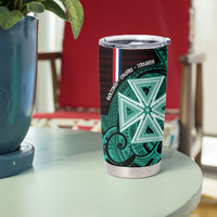 Wallis And Futuna Tumbler Cup Tribal Polynesian Tattoo Heritage Cross Flag