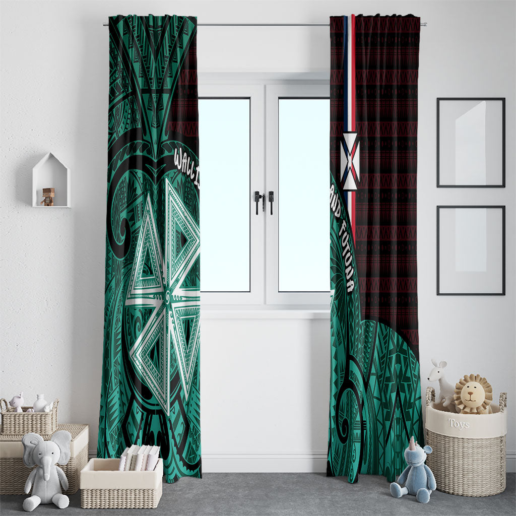 Wallis And Futuna Window Curtain Tribal Polynesian Tattoo Heritage Cross Flag