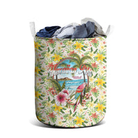 Hawaiian Piko Threads Of Paradise Aloha Laundry Basket Tropical Hibiscus Plumeria