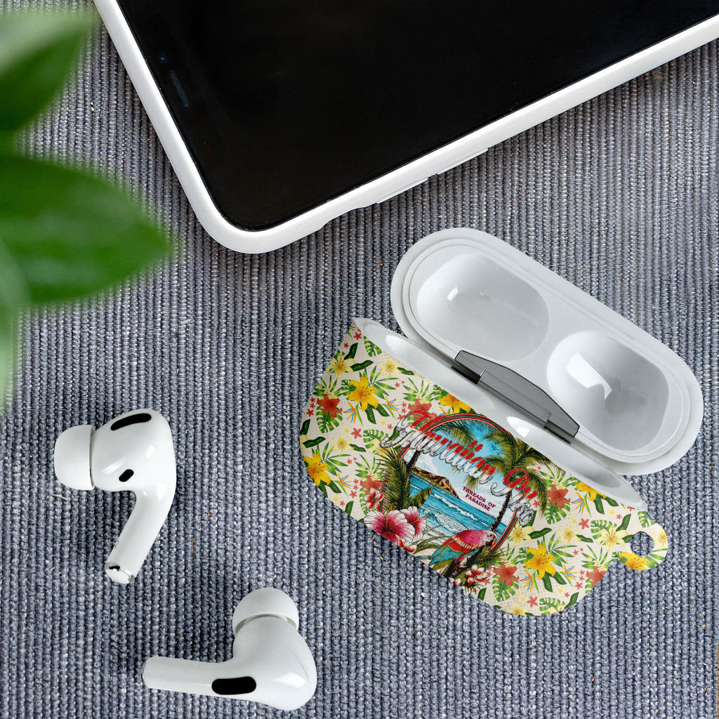 Hawaiian Piko Threads Of Paradise Aloha AirPods Case Tropical Hibiscus Plumeria