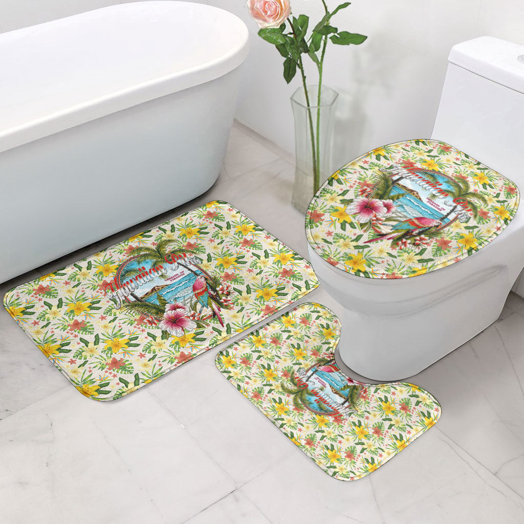 Hawaiian Piko Threads Of Paradise Aloha Bathroom Set Tropical Hibiscus Plumeria