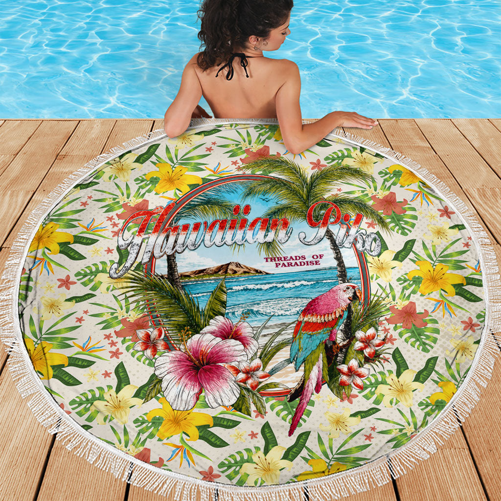 Hawaiian Piko Threads Of Paradise Aloha Beach Blanket Tropical Hibiscus Plumeria