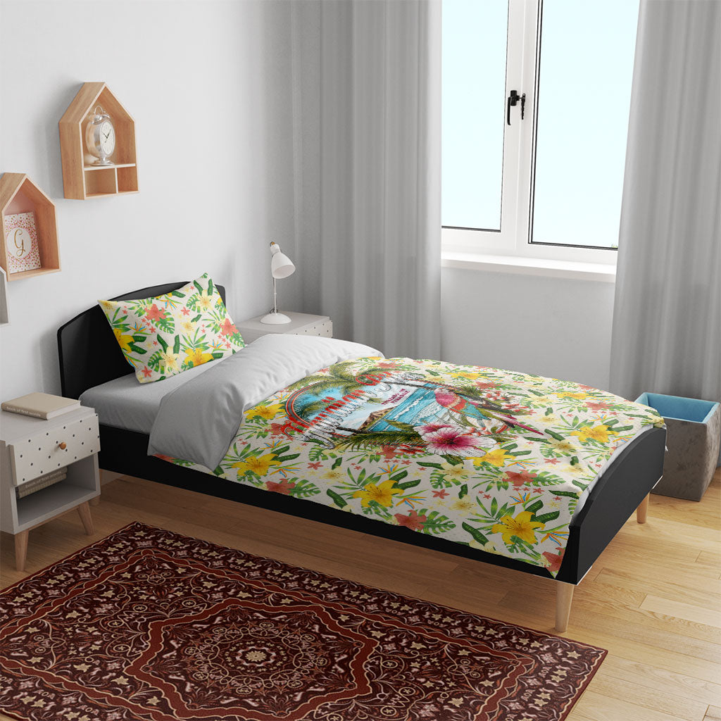 Hawaiian Piko Threads Of Paradise Aloha Bedding Set Tropical Hibiscus Plumeria