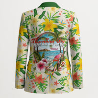 Hawaiian Piko Threads Of Paradise Aloha Blazer Tropical Hibiscus Plumeria