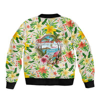 Hawaiian Piko Threads Of Paradise Aloha Bomber Jacket Tropical Hibiscus Plumeria