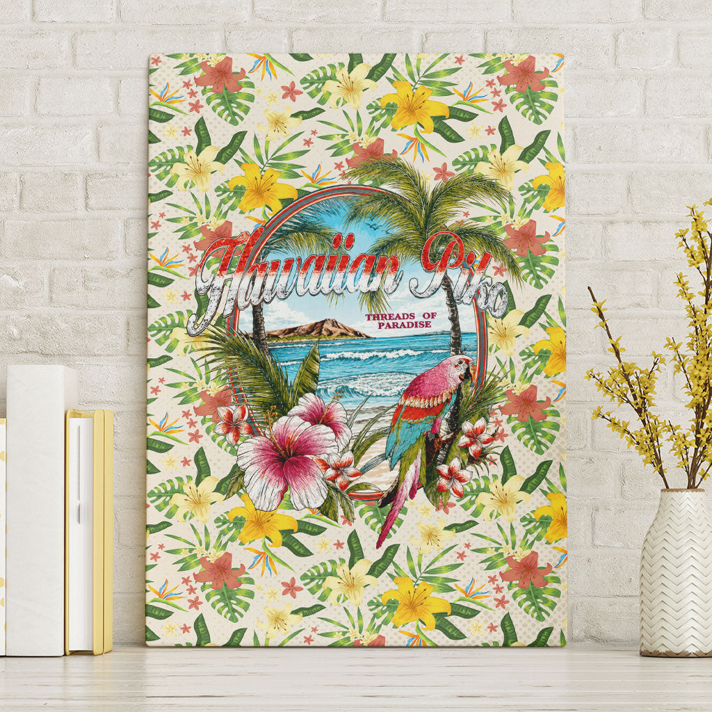Hawaiian Piko Threads Of Paradise Aloha Canvas Wall Art Tropical Hibiscus Plumeria