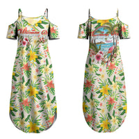 Hawaiian Piko Threads Of Paradise Aloha Couples Matching Summer Maxi Dress and Hawaiian Shirt Tropical Hibiscus Plumeria