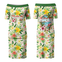 Hawaiian Piko Threads Of Paradise Aloha Family Matching Puletasi and Hawaiian Shirt Tropical Hibiscus Plumeria
