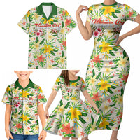 Hawaiian Piko Threads Of Paradise Aloha Family Matching Short Sleeve Bodycon Dress and Hawaiian Shirt Tropical Hibiscus Plumeria