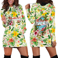 Hawaiian Piko Threads Of Paradise Aloha Hoodie Dress Tropical Hibiscus Plumeria