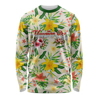 Hawaiian Piko Threads Of Paradise Aloha Long Sleeve Shirt Tropical Hibiscus Plumeria