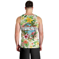Hawaiian Piko Threads Of Paradise Aloha Men Tank Top Tropical Hibiscus Plumeria