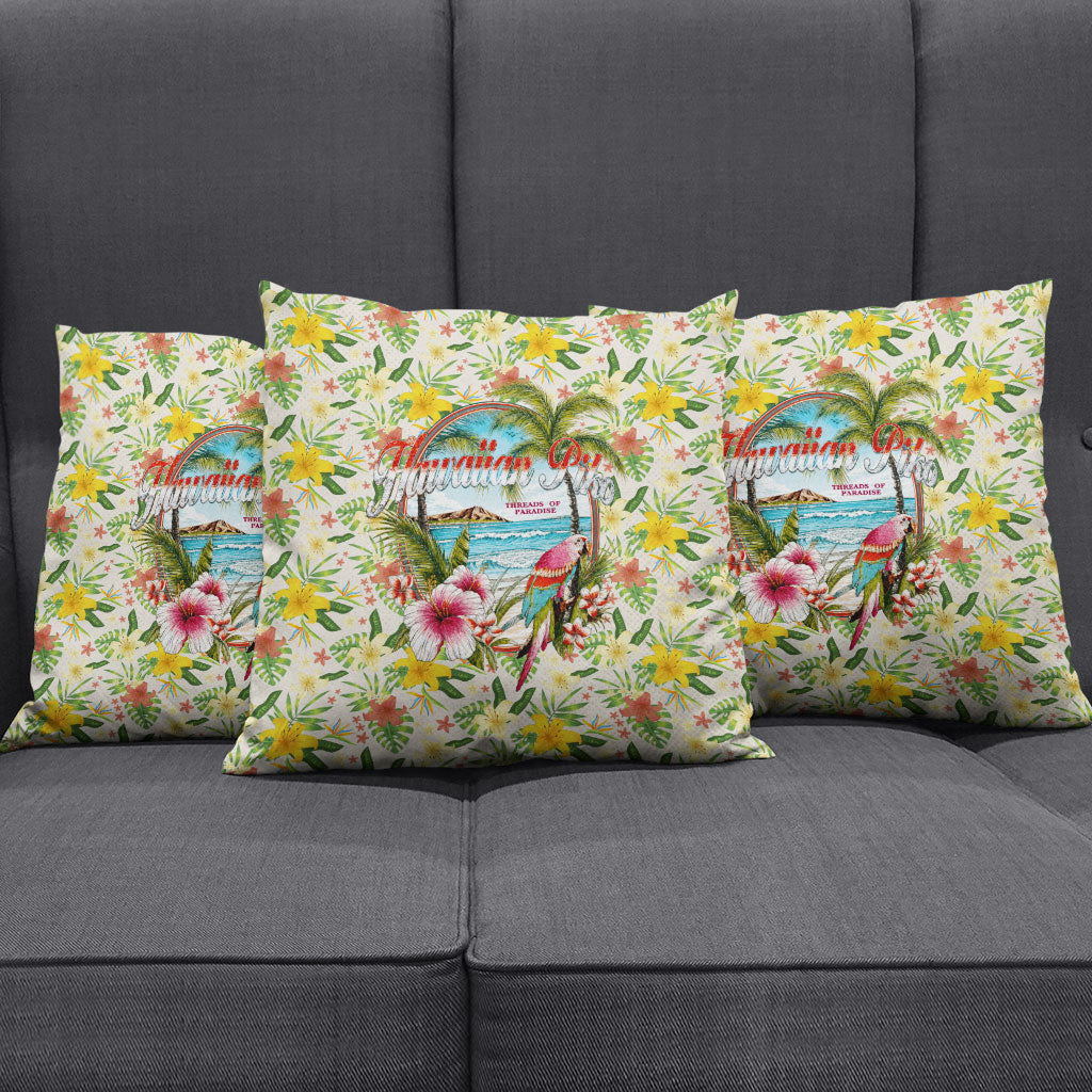 Hawaiian Piko Threads Of Paradise Aloha Pillow Cover Tropical Hibiscus Plumeria