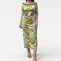 Hawaiian Piko Threads Of Paradise Aloha Puletasi Tropical Hibiscus Plumeria