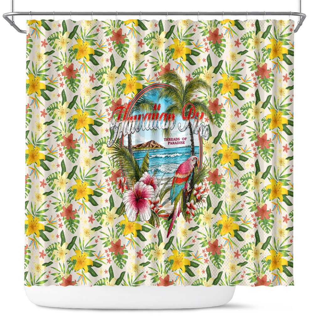 Hawaiian Piko Threads Of Paradise Aloha Shower Curtain Tropical Hibiscus Plumeria