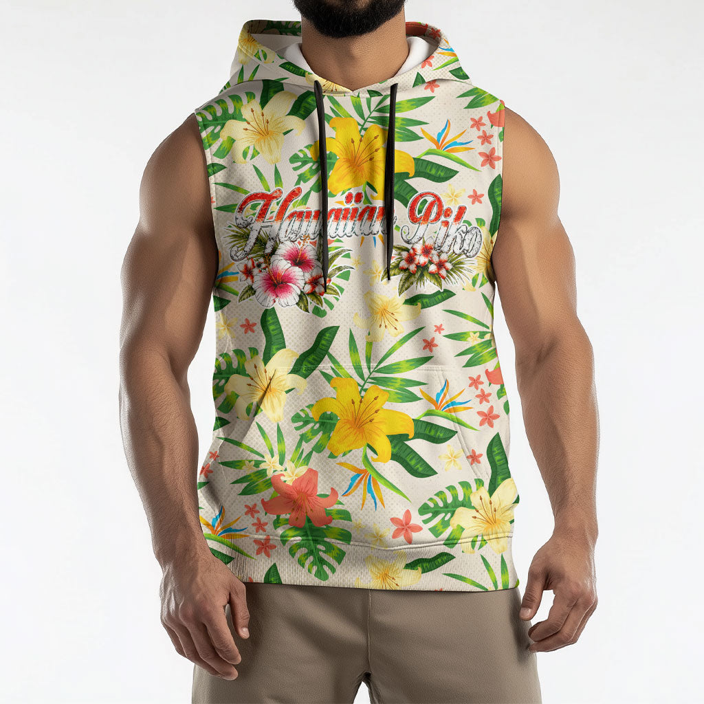 Hawaiian Piko Threads Of Paradise Aloha Sleeveless Hoodie Tropical Hibiscus Plumeria