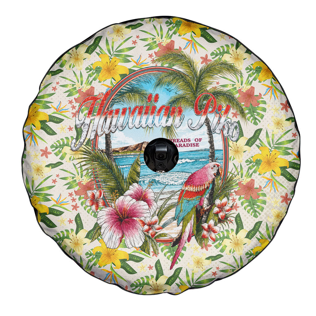 Hawaiian Piko Threads Of Paradise Aloha Spare Tire Cover Tropical Hibiscus Plumeria