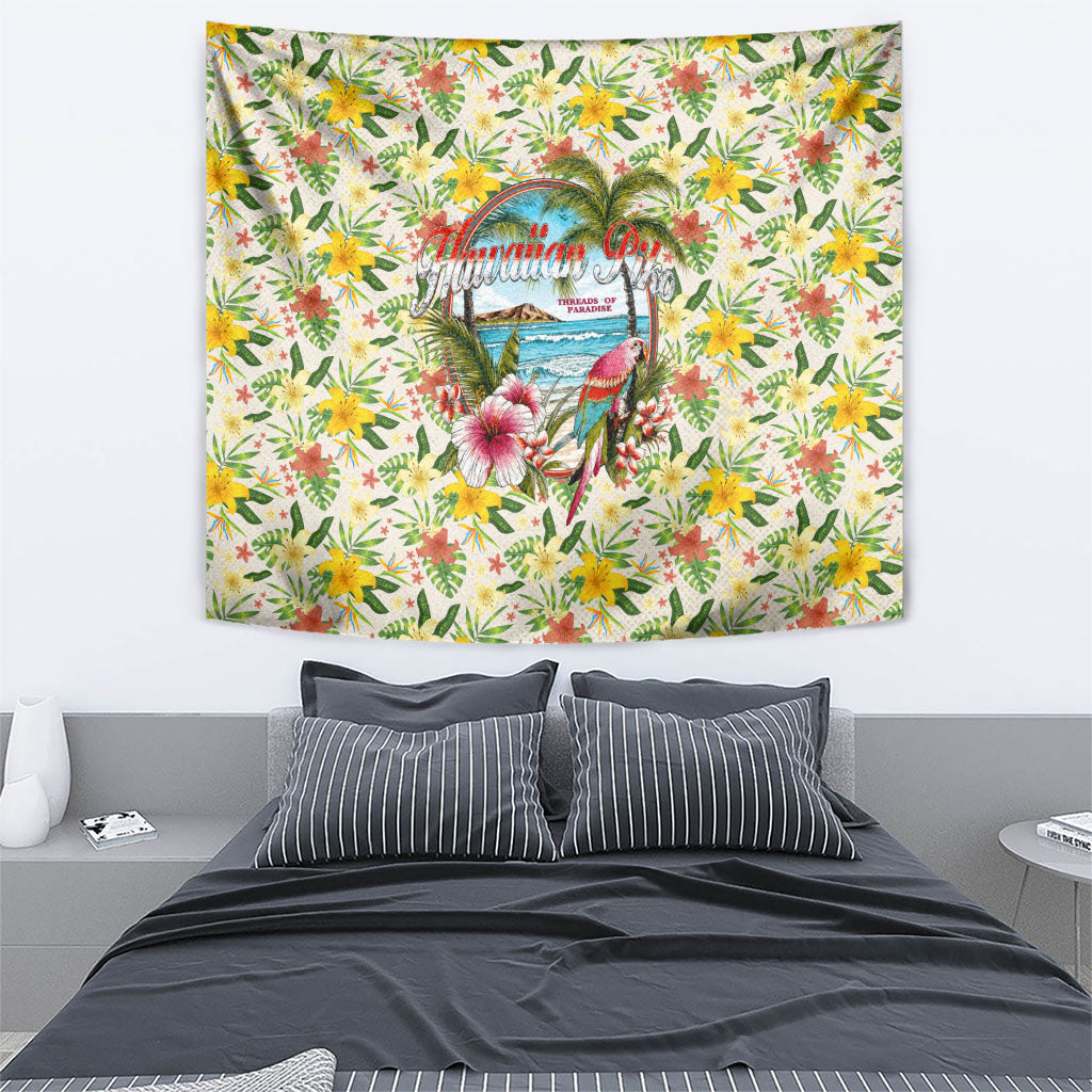 Hawaiian Piko Threads Of Paradise Aloha Tapestry Tropical Hibiscus Plumeria