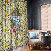 Hawaiian Piko Threads Of Paradise Aloha Window Curtain Tropical Hibiscus Plumeria