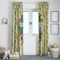 Hawaiian Piko Threads Of Paradise Aloha Window Curtain Tropical Hibiscus Plumeria