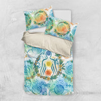 Hawaiian Piko Cultural Pride Aloha Bedding Set Watercolor Spiral Art - Tropical Plumeria Lei Garland