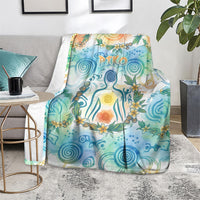 Hawaiian Piko Cultural Pride Aloha Blanket Watercolor Spiral Art - Tropical Plumeria Lei Garland