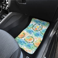 Hawaiian Piko Cultural Pride Aloha Car Mats Watercolor Spiral Art - Tropical Plumeria Lei Garland