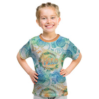Hawaiian Piko Cultural Pride Aloha Kid T Shirt Watercolor Spiral Art - Tropical Plumeria Lei Garland